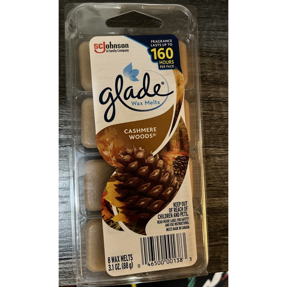8 Count Glade Wax Melts Air Freshener‎ - Cashmere Woods - 3.1 OZ
